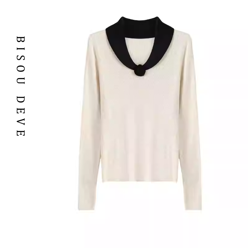 【丁姐宠粉专享】千金U型领针织上衣MV21010031