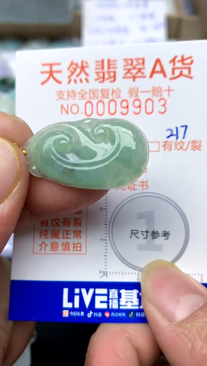 【闪购商品】翡翠颈饰18K金镶嵌217 天然A货翡翠