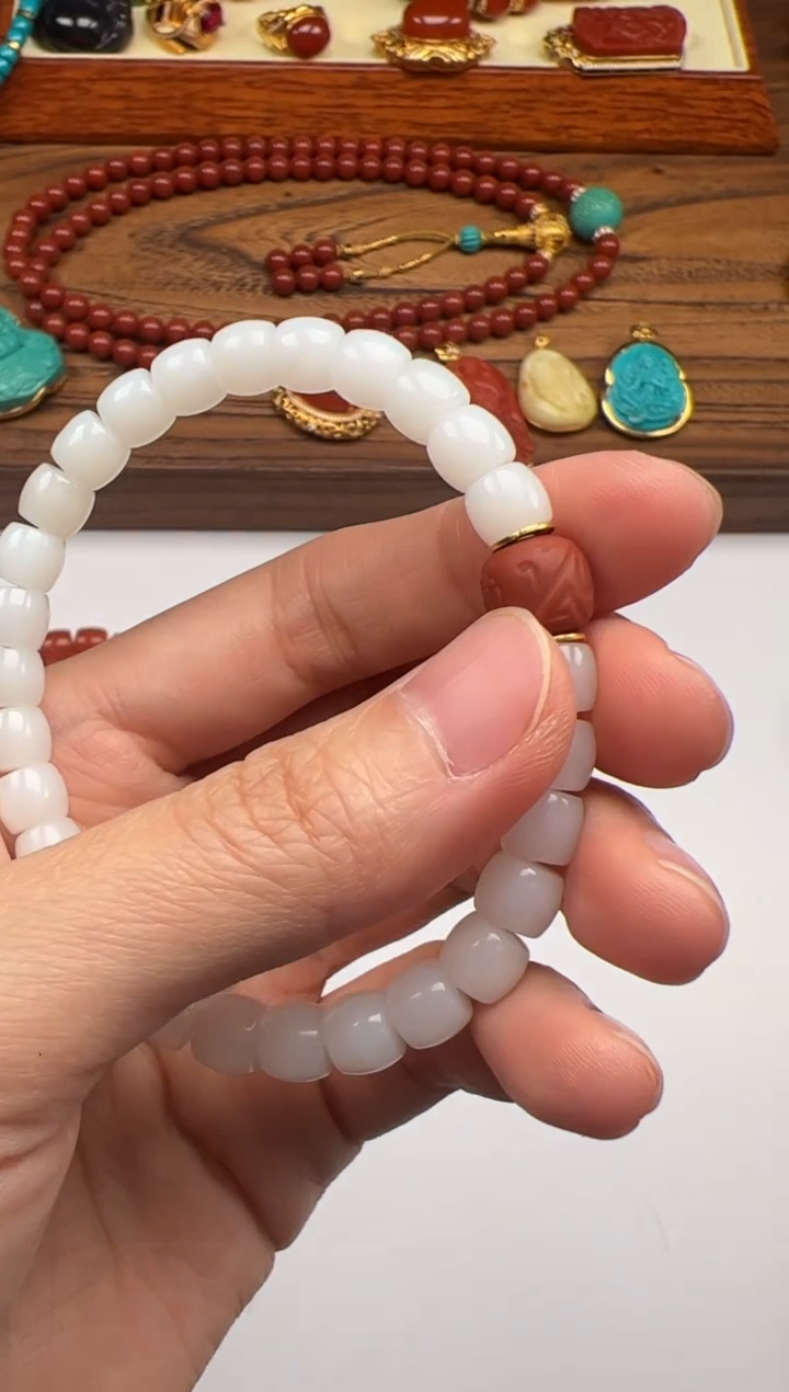 未镶嵌手链和田玉（糖玉）落*～手串