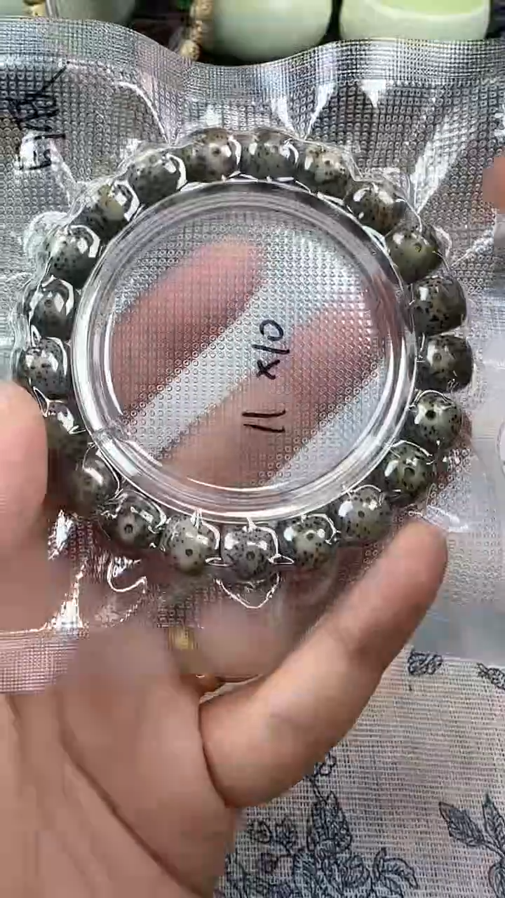 手串星月菩提13石玉料糯冰单圈11×10高透精工福利