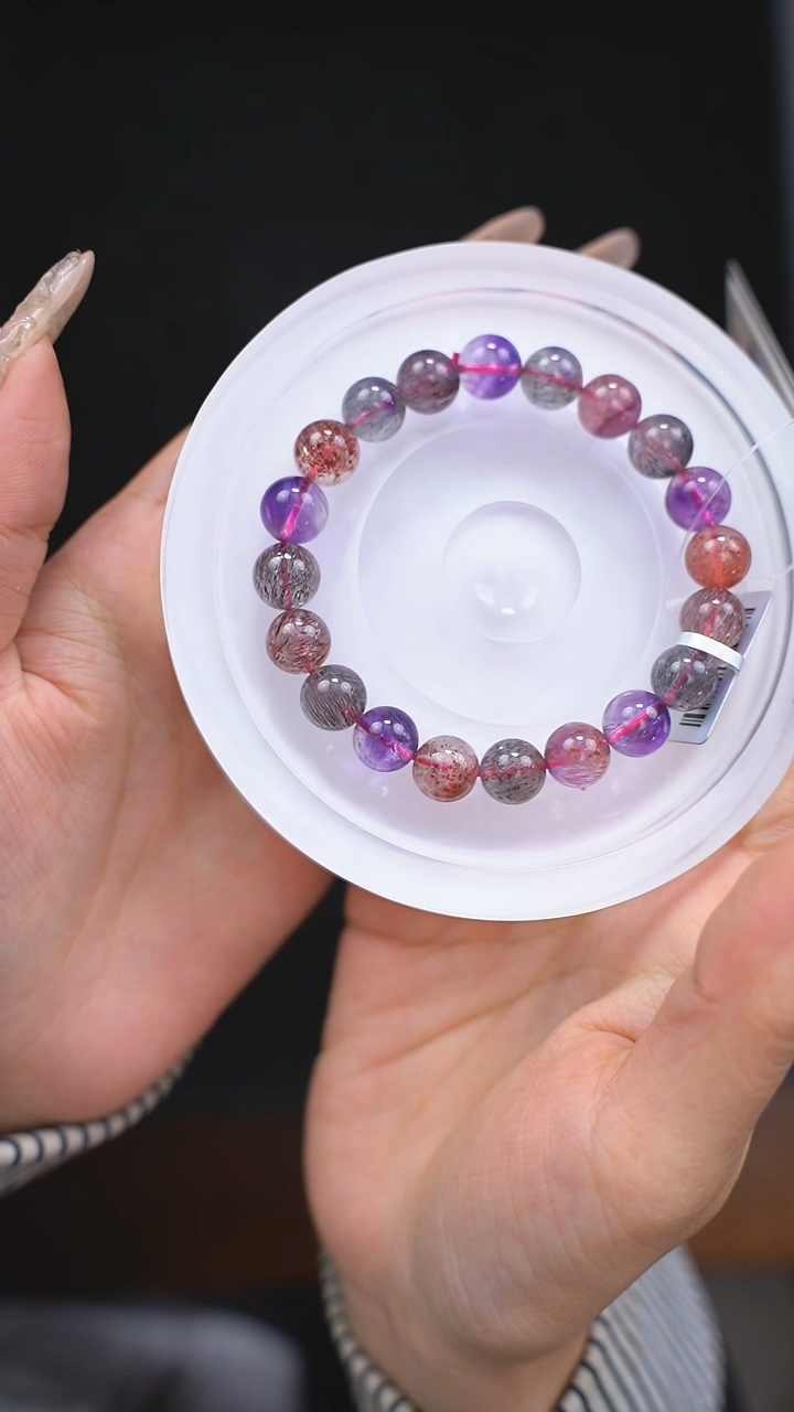 【闪购商品】水晶手链未镶嵌d122 超七手链9mm+