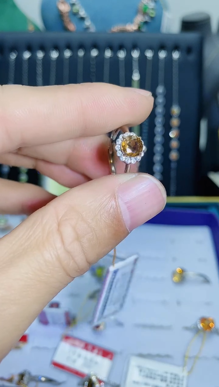 【闪购商品】碧玺戒指银S925镶嵌1121