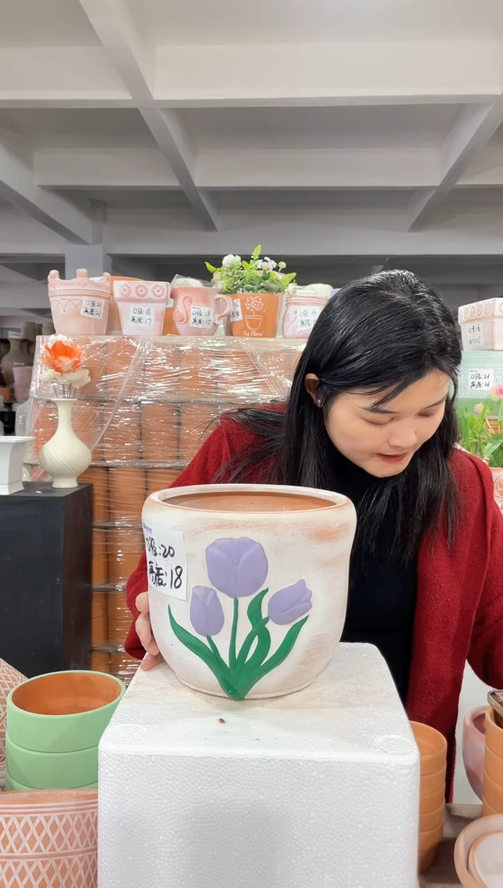 【闪购商品】红陶复古紫花郁金香20-18