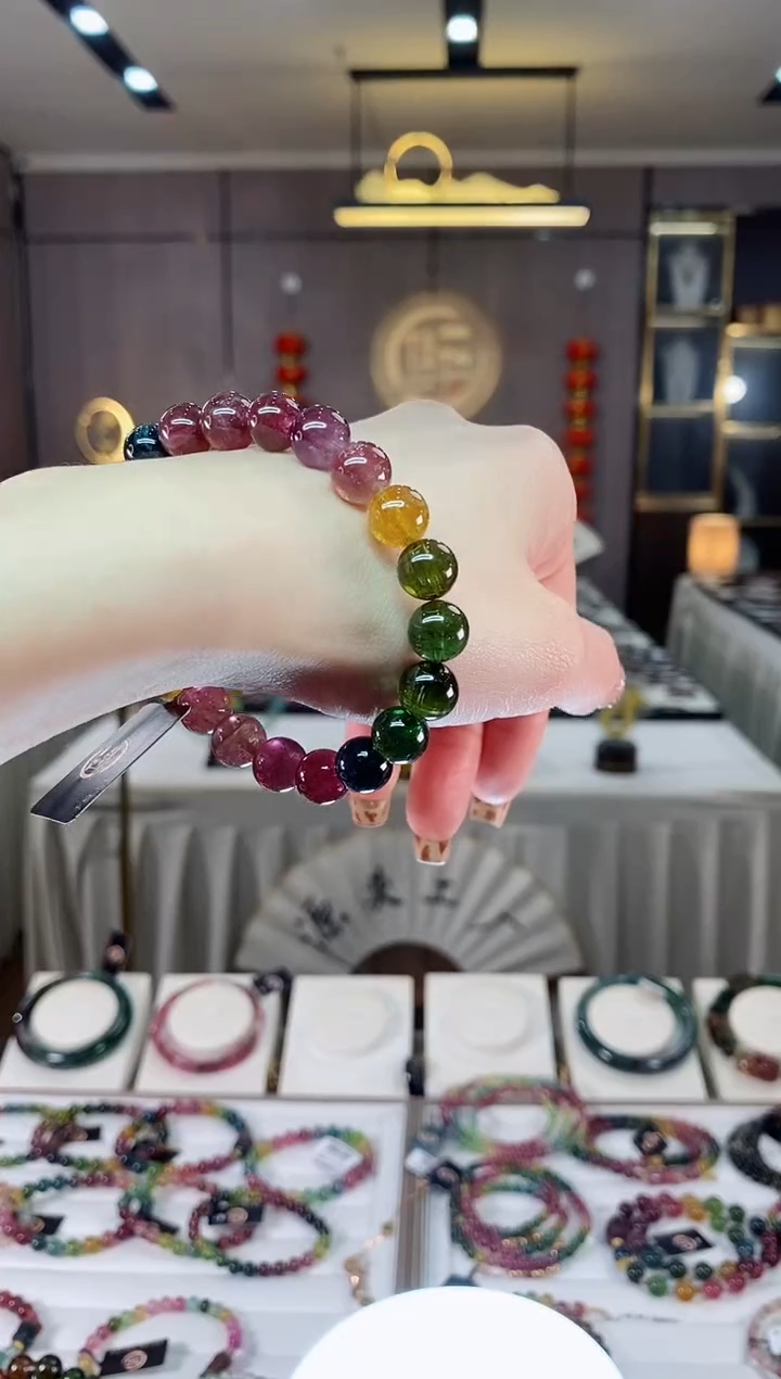 【闪购商品】碧玺单圈手串9mm+未镶嵌一物一证dan