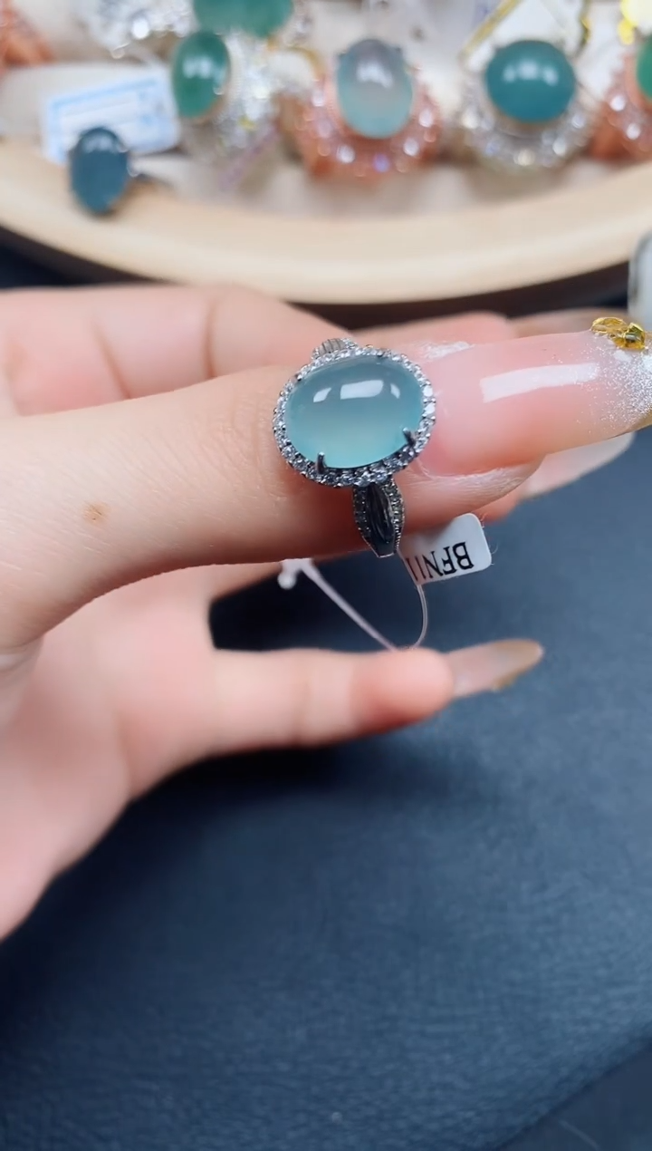 【闪购商品】翡翠戒指银S925镶嵌翡翠