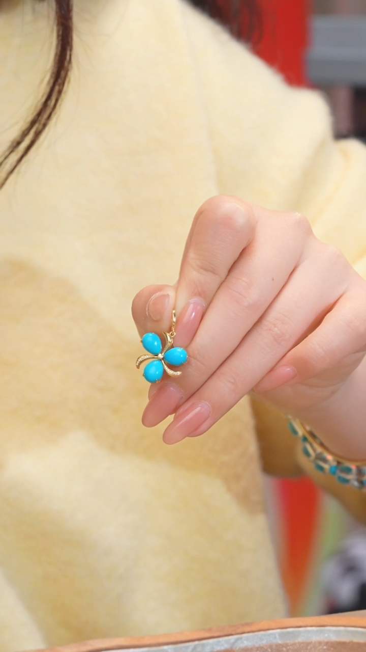 【闪购商品】绿松石吊坠不含链18K金镶嵌多样性发@@W7997