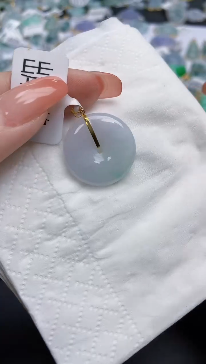 【闪购商品】翡翠颈饰18K金镶嵌天然缅甸翡翠A货