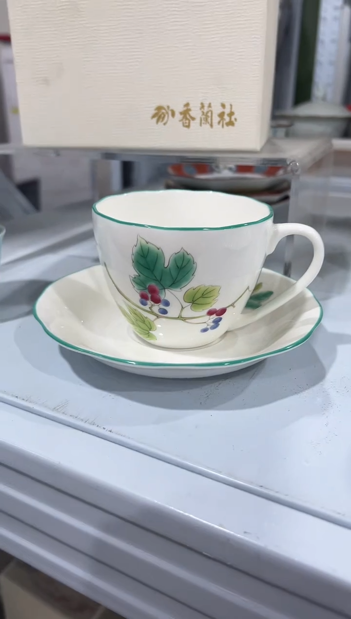 杯子骨瓷（原盒）咖啡杯碟一套+骨瓷咖啡勺