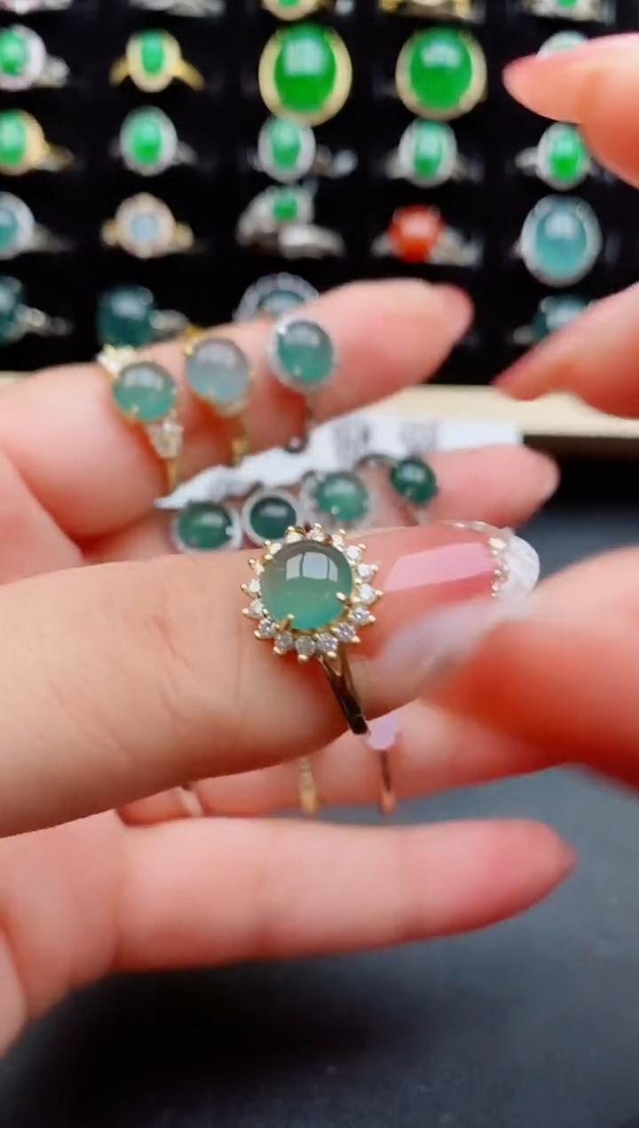 【闪购商品】翡翠戒指银S925镶嵌21212