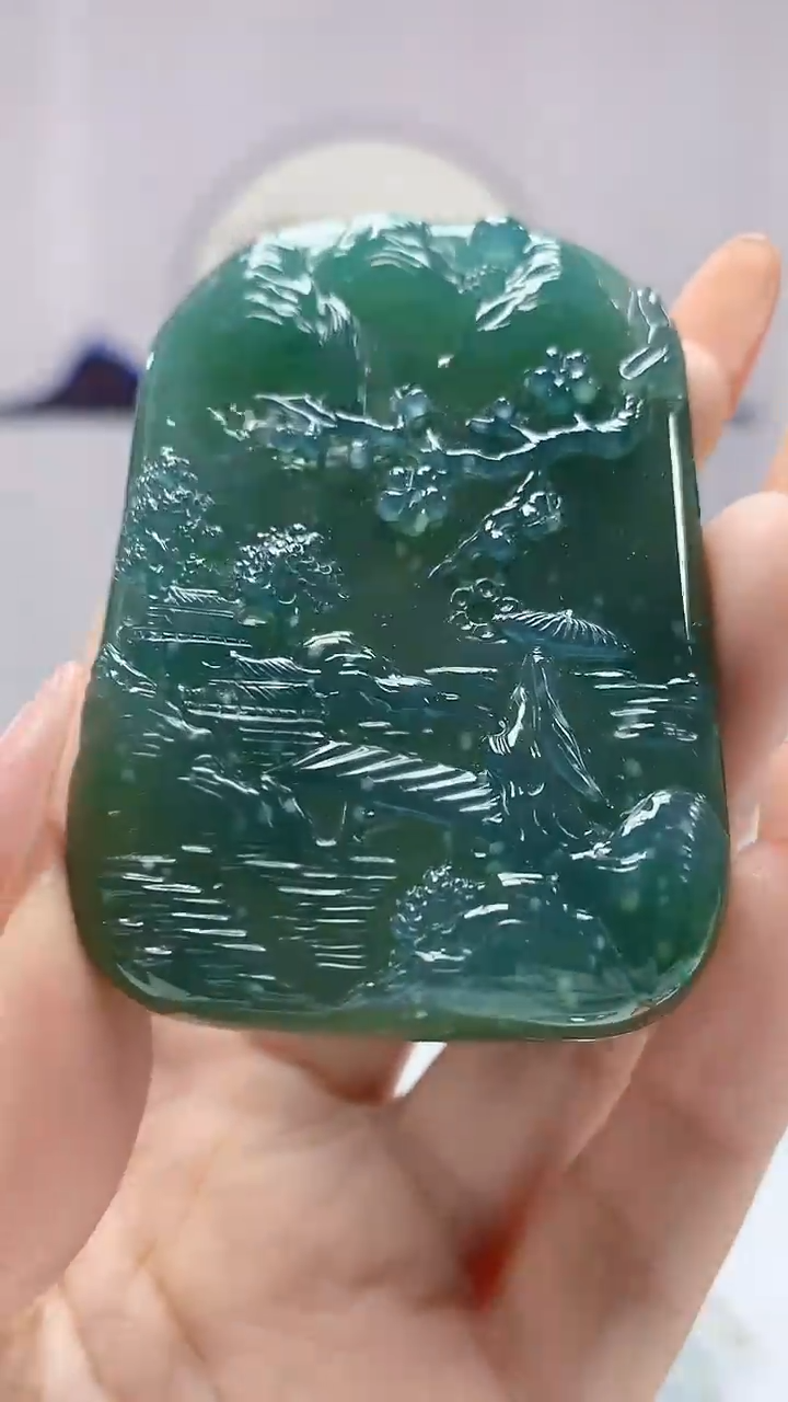 【闪购商品】定制翡翠未镶嵌4917DD-毛货挂件131