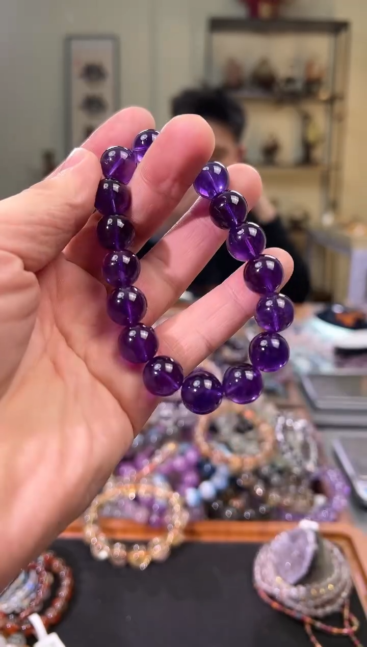 【闪购商品】紫晶手串未镶嵌12.5mm乌拉圭紫水（多样性发其一）