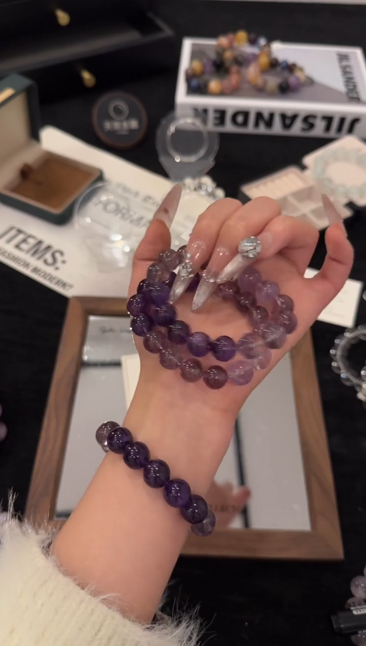 未镶嵌手链水晶紫气东来x3550