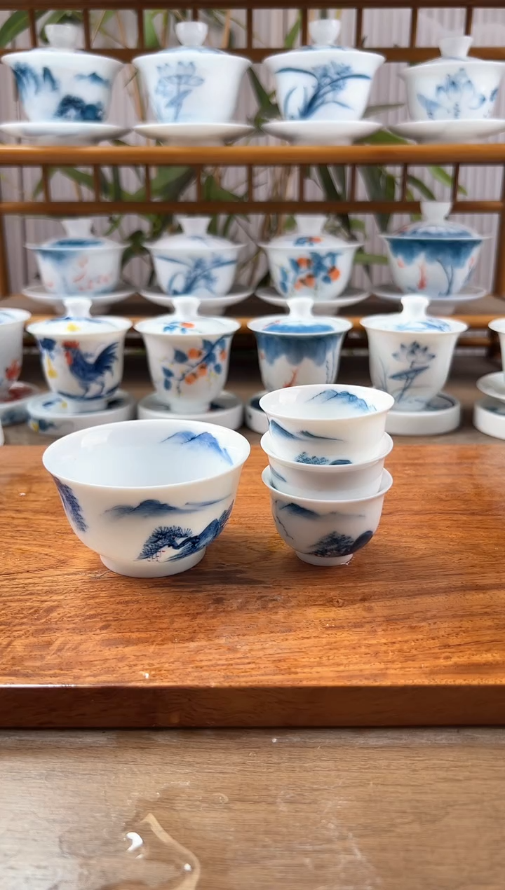 小**?全品千里江山小美人杯3个+压手杯