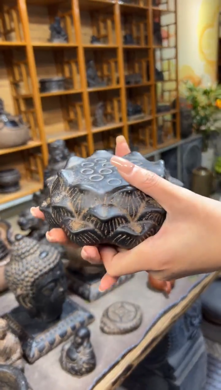 陶土莲蓬实心底座