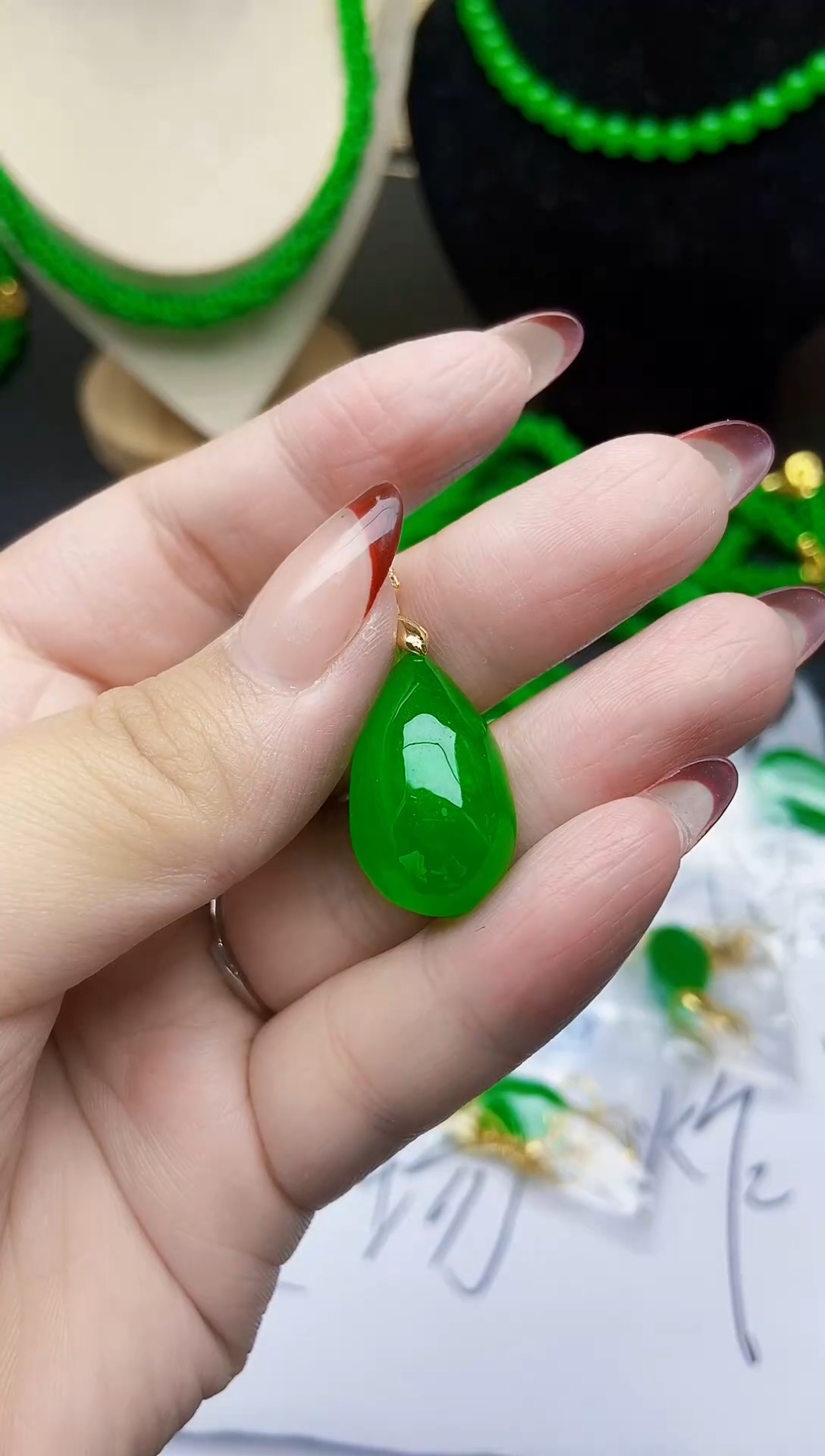 吊坠(不含链)未镶嵌翡翠高货高冰水滴吊坠