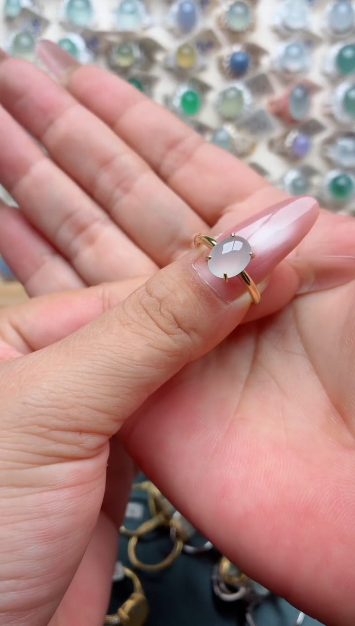 银S925镶嵌戒指翡翠.