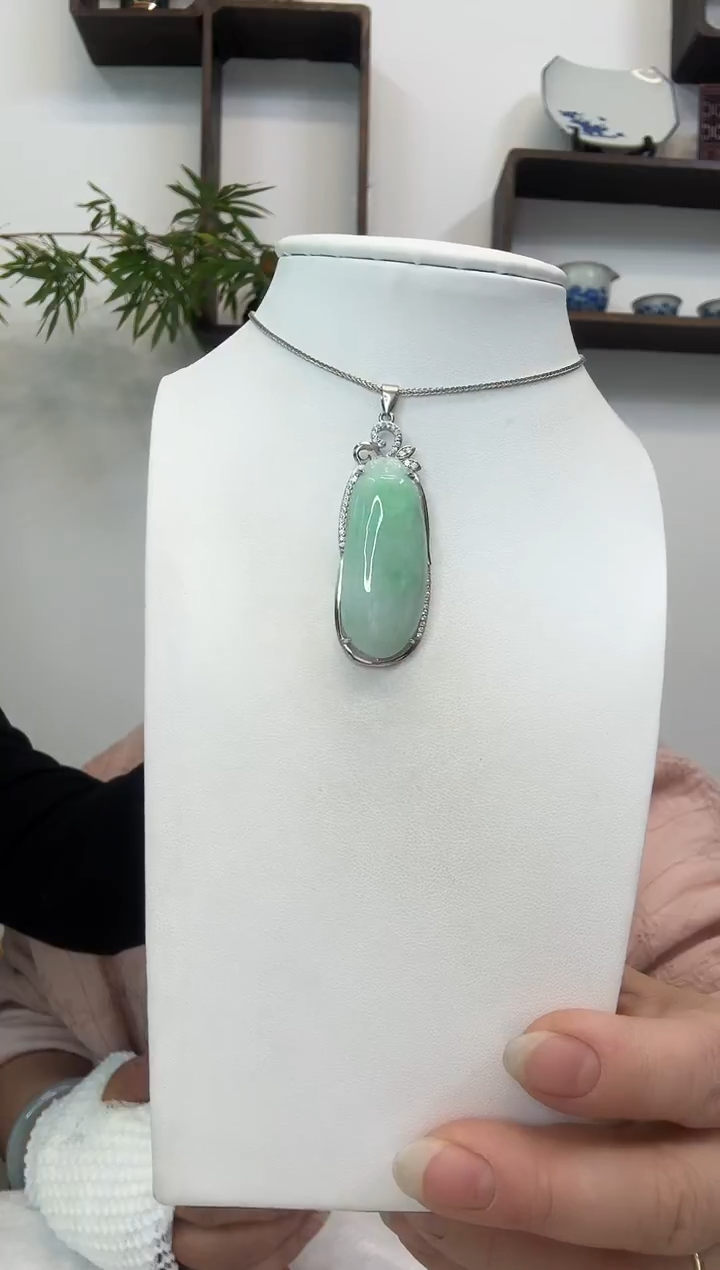 吊坠(赠链)银S925镶嵌翡翠福瓜