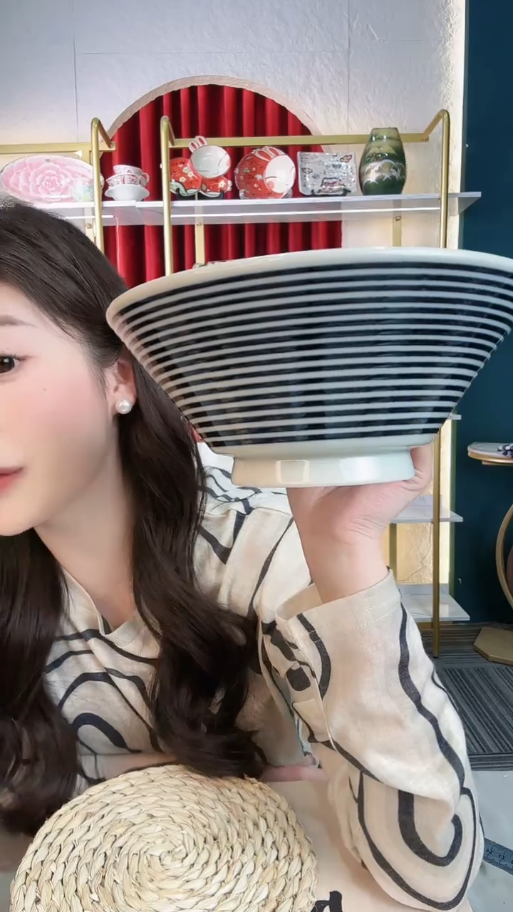 盘蓝驹19cm面碗进口一个
