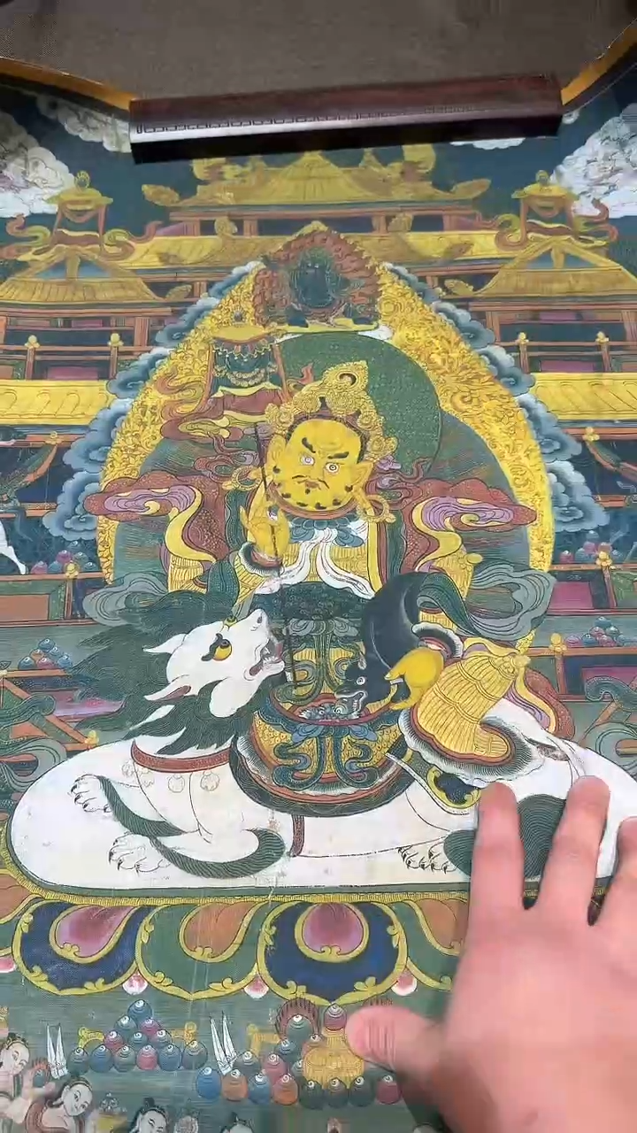 卷轴画【主播精品】高端卷轴画——唐卡AA158八方财神