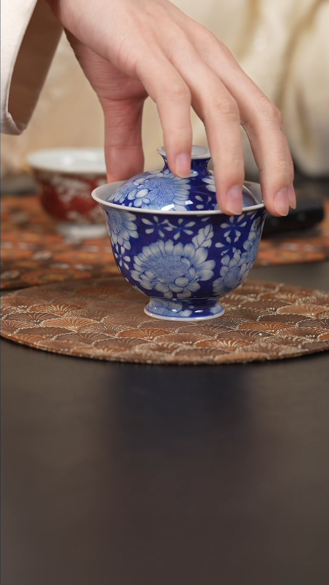 【闪购商品】杯看山柴窑青花向日葵