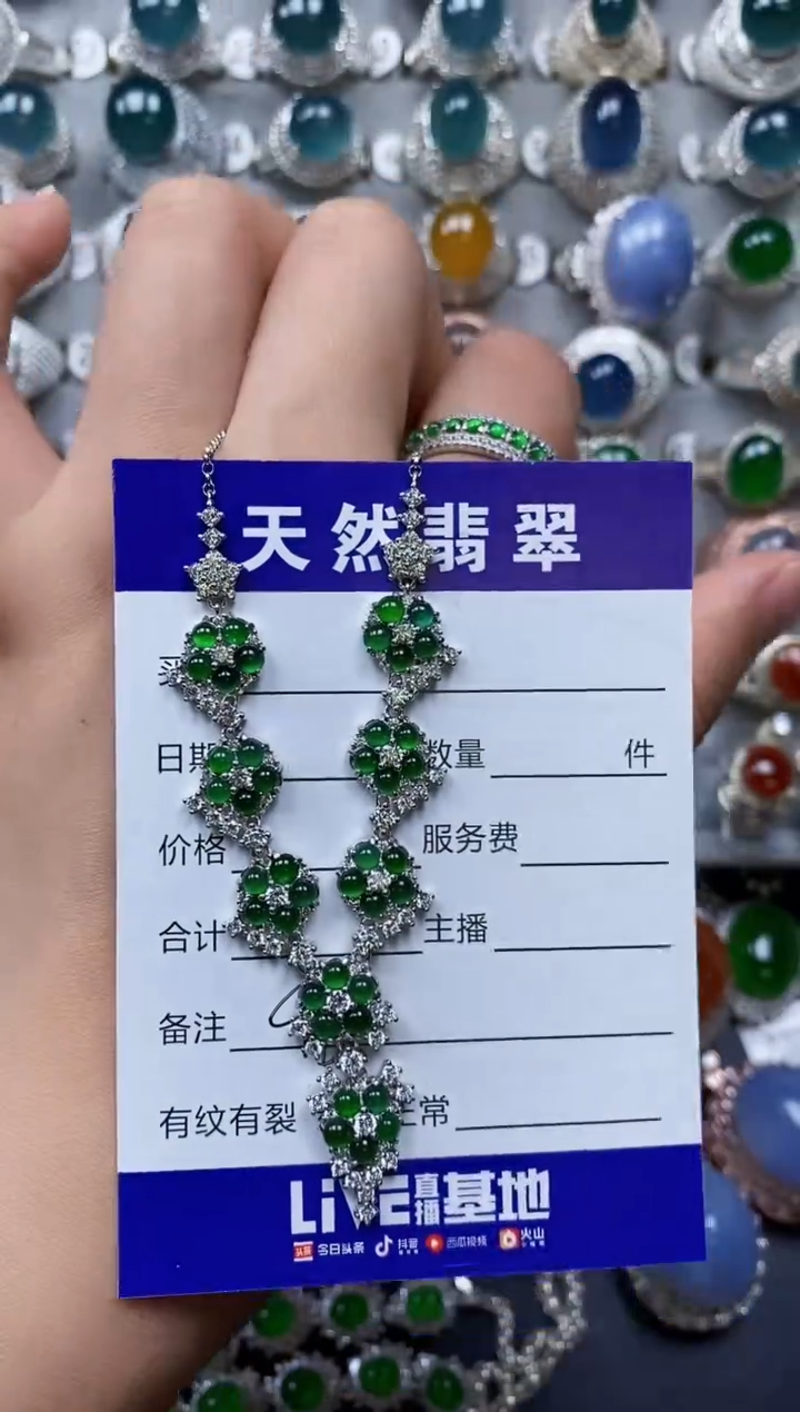 【闪购商品】翡翠颈饰银S925镶嵌0413
