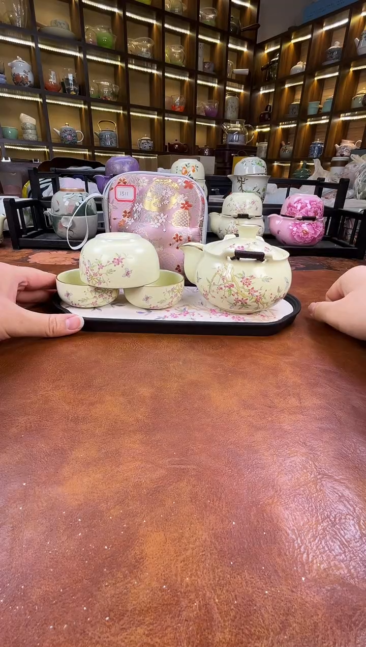.桃花宝瓶旅行+长方桃花盘