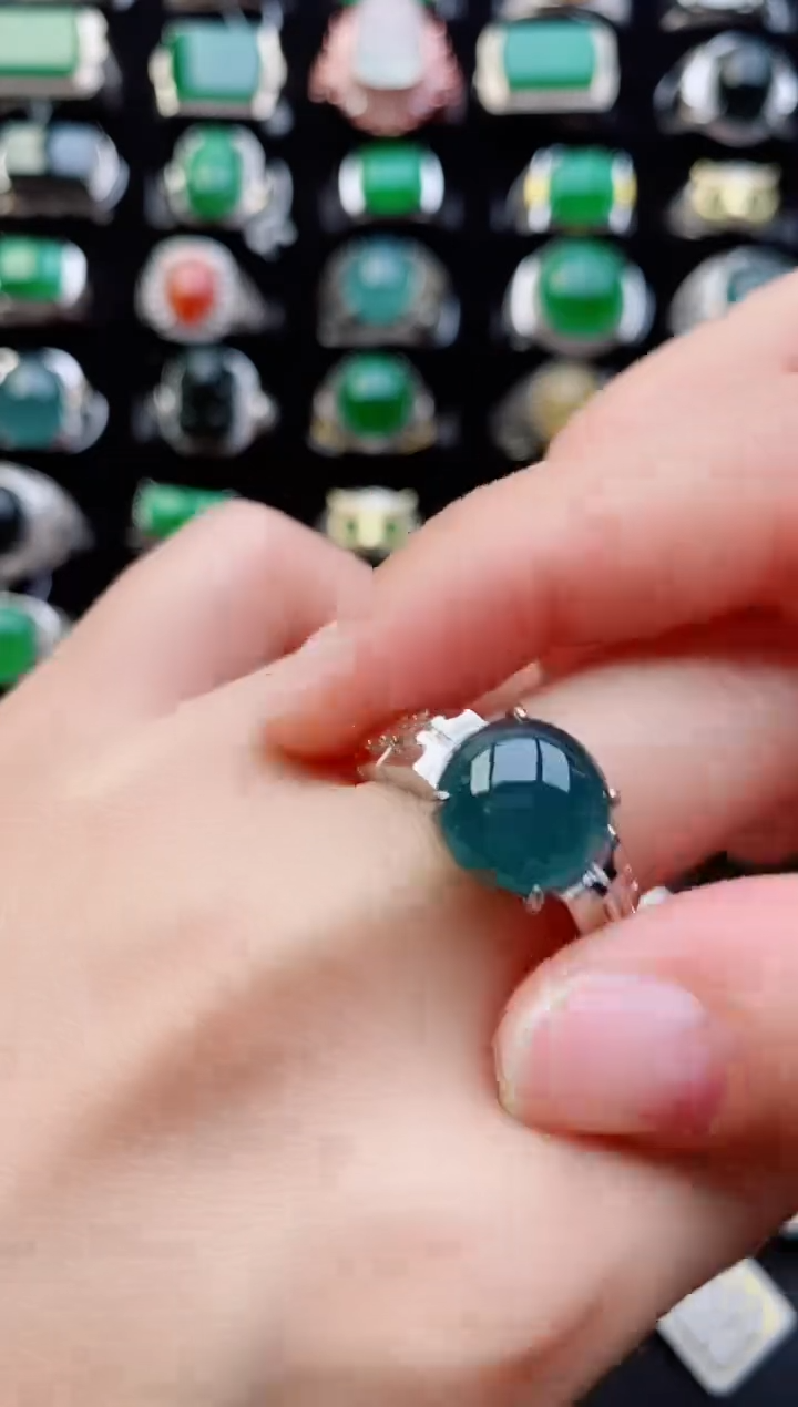 【闪购商品】翡翠戒指银S925镶嵌24525