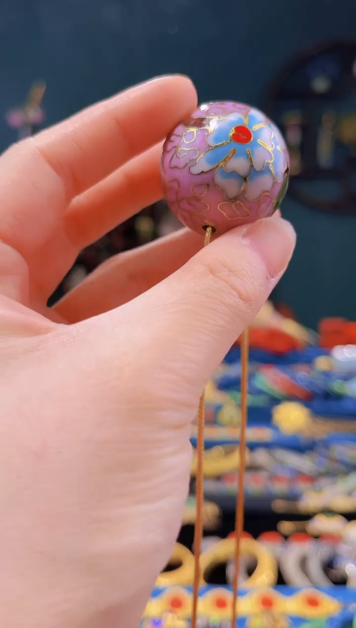 【闪购商品】非遗技艺景泰蓝卡3.0大珠  粉色