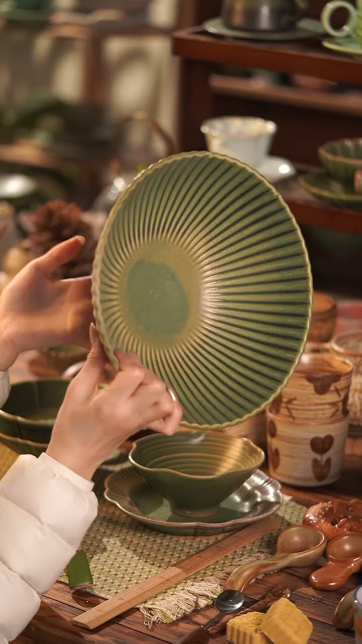 摆件陶景德镇手作餐具@@