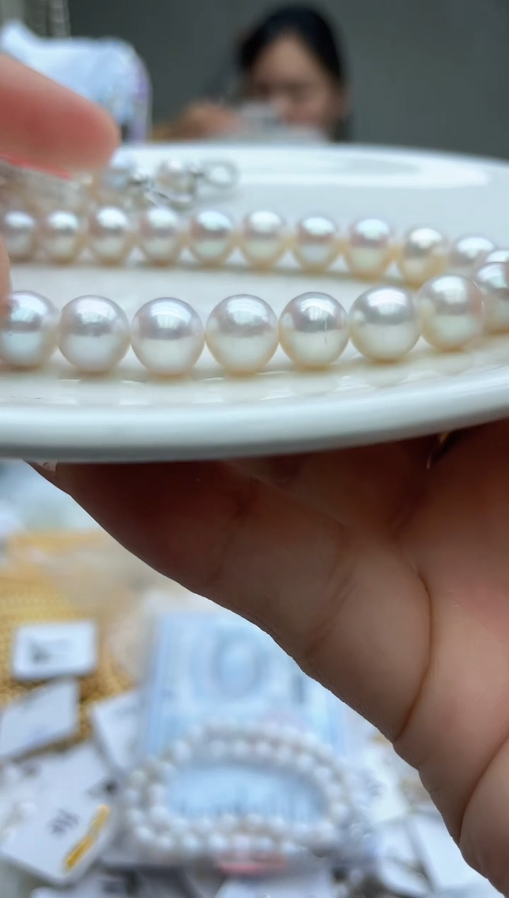 白色项链    9mm+