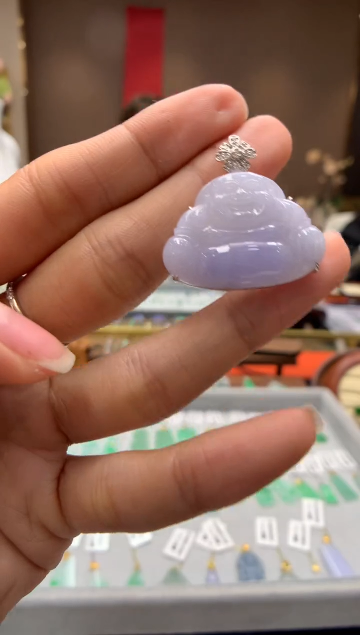 【闪购商品】翡翠颈饰18K金镶嵌佛公