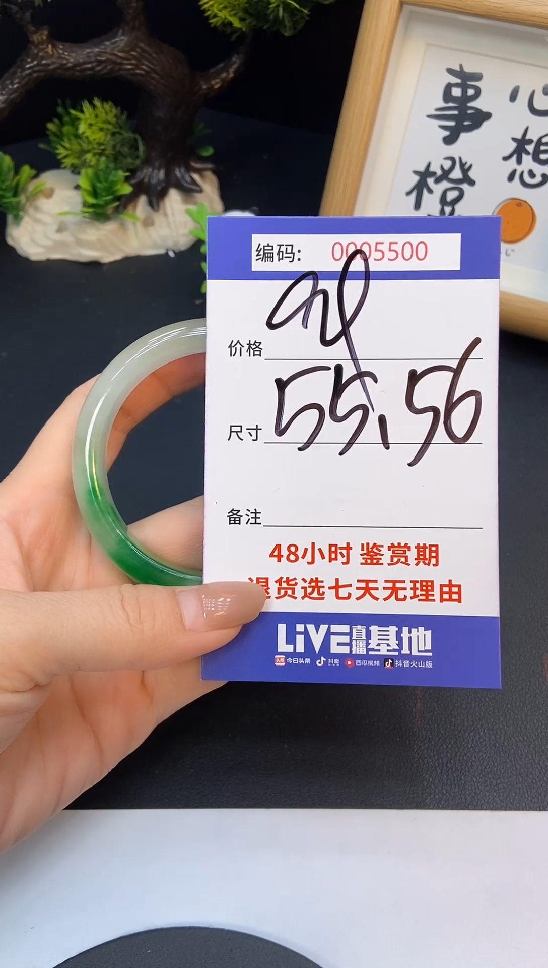 未镶嵌手镯翡翠0005500