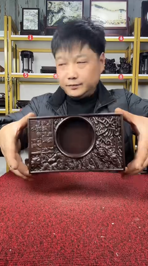 木非洲黑檀长方烟缸21*13*3.5CM