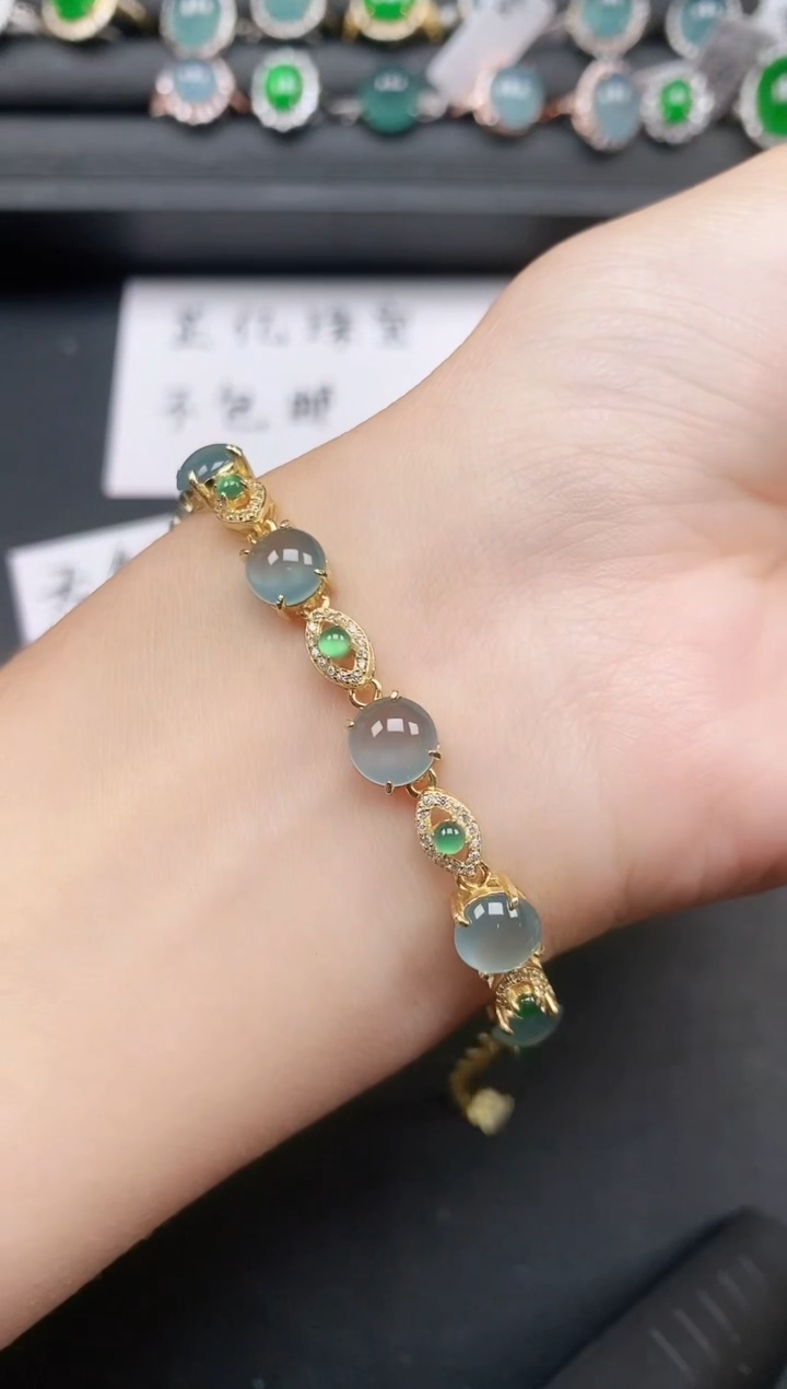 翡翠戒指银S925镶嵌111