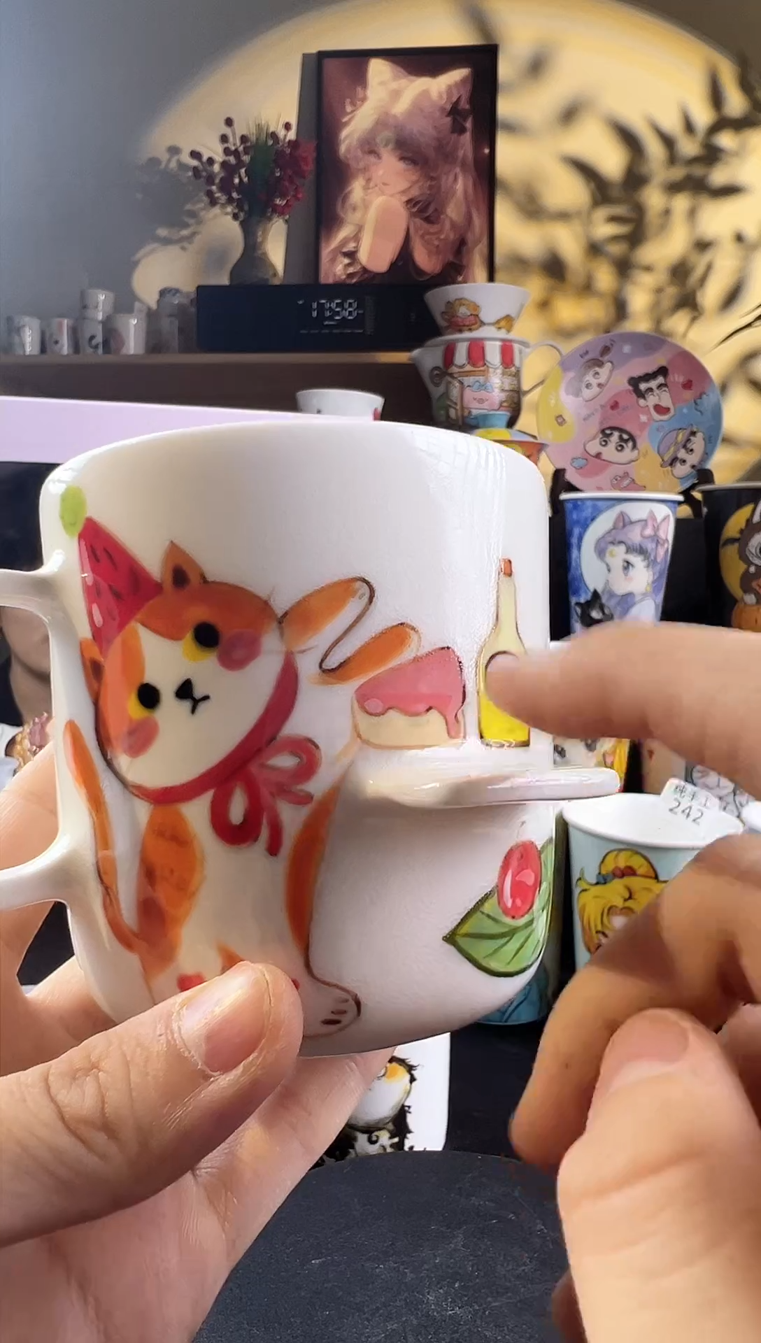 【闪购商品】摆件手工手绘陶瓷小杯杯