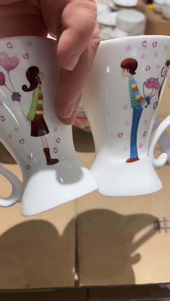 瓷对杯微瑕隆达骨瓷