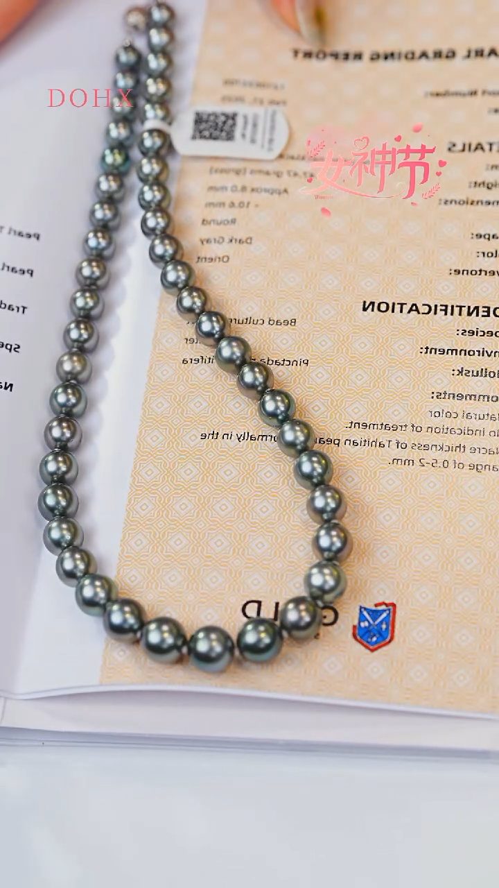 【闪购商品】海水珍珠颈饰14K金镶嵌铂金灰1210633700四星8-11