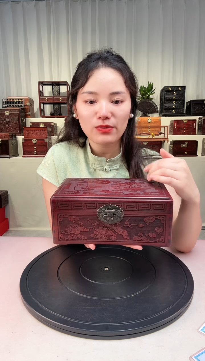 紫檀木类端景台幸福美满