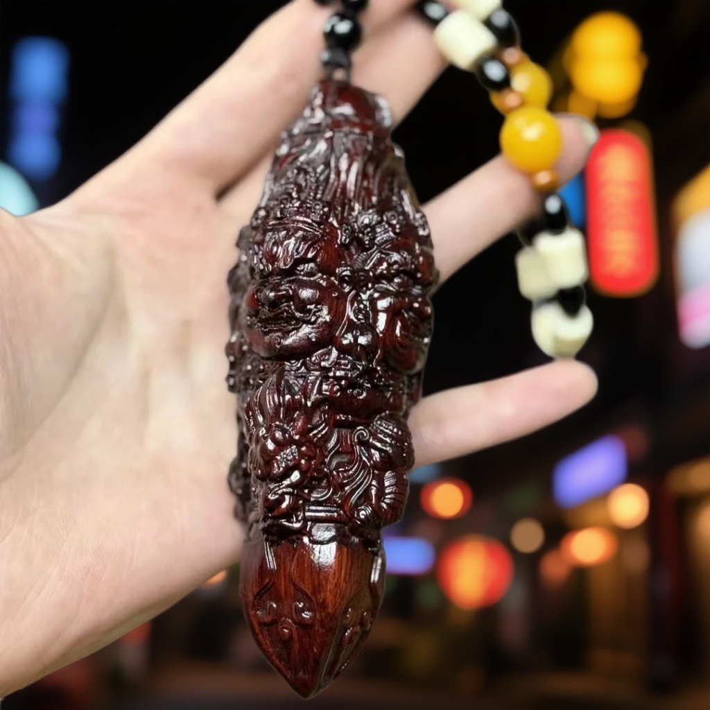 特色工艺手把件小叶紫檀大黑天金刚杵