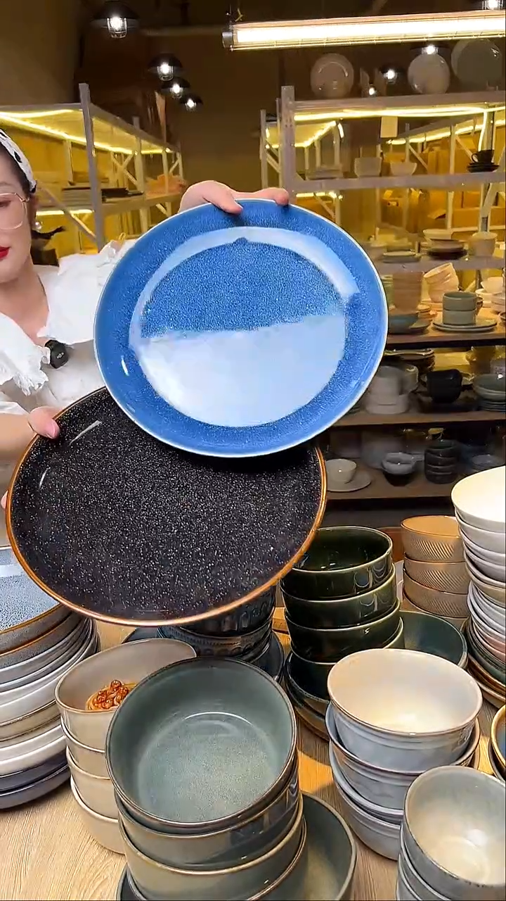 瓷409外贸尾货窑变釉下彩默认微瑕