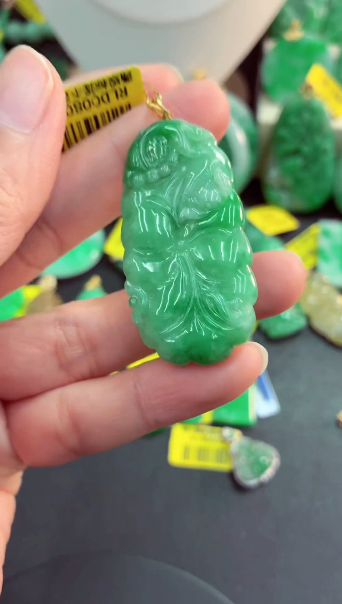 吊坠(不含链)18K金镶嵌翡翠天然缅甸翡翠A货