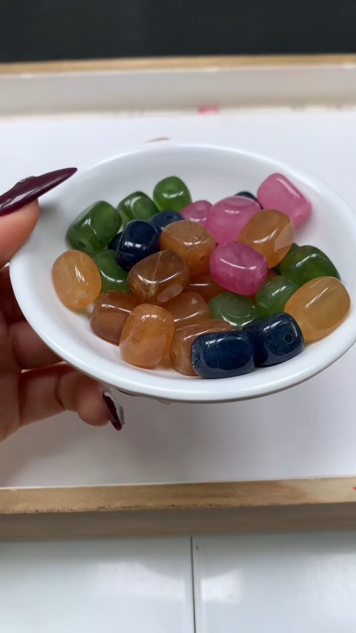 未镶嵌散珠碧玺C527 老坑 碧 玺方随型10个8元