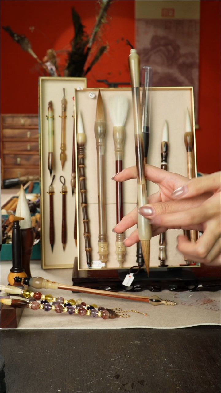 91号闪孤品高货毛笔链接 清水试笔 蘸墨不退