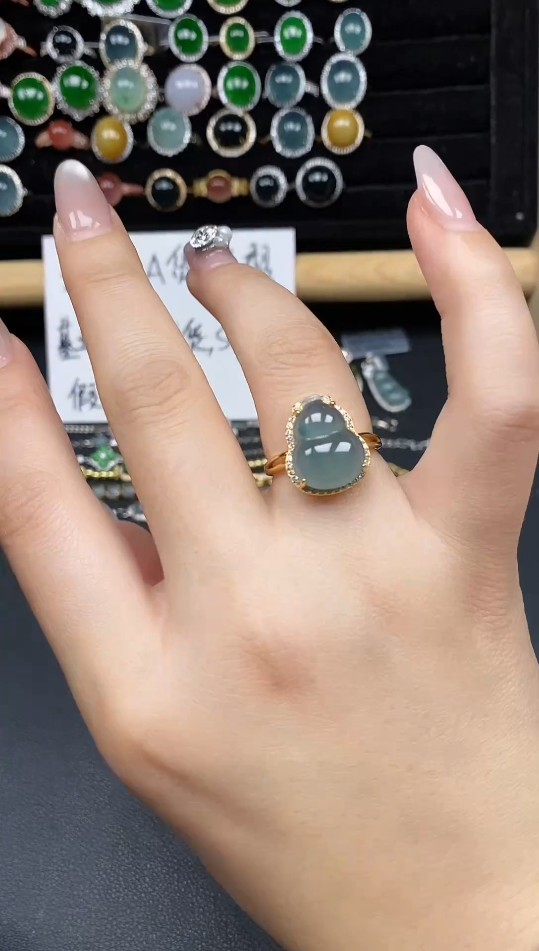 银S925镶嵌戒指翡翠25388