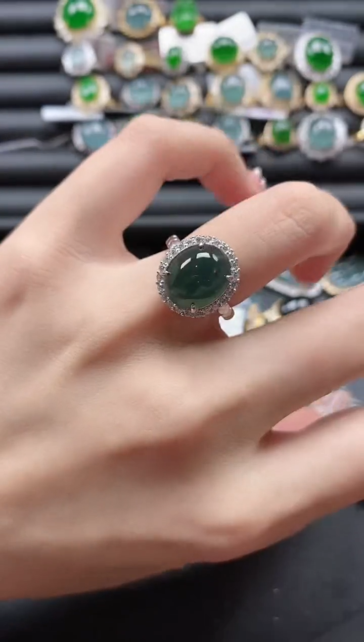 【闪购商品】翡翠戒指银S925镶嵌51151