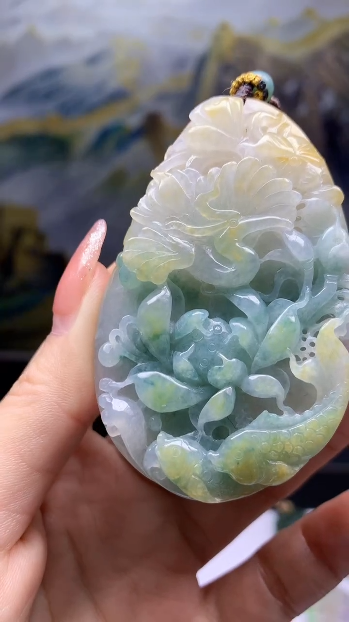 【闪购商品】定制翡翠未镶嵌1064ry-毛货挂件66