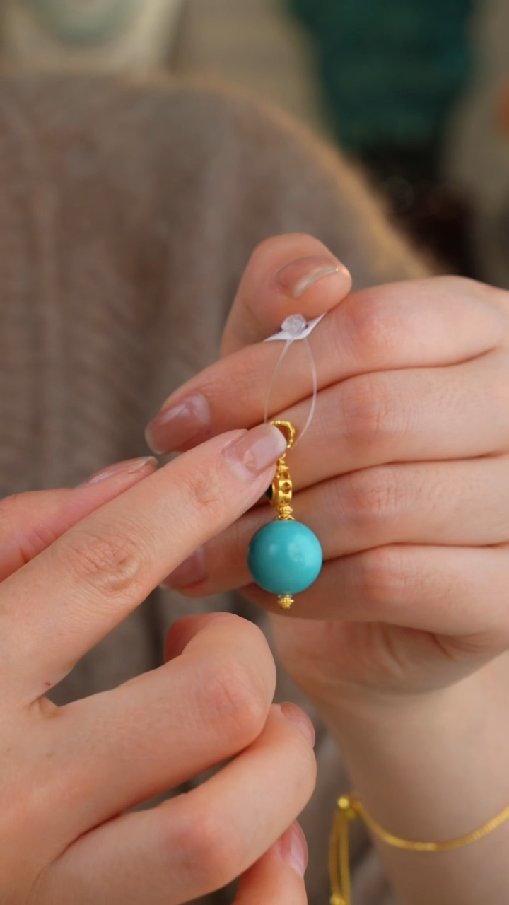 【闪购商品】绿松石吊坠(不含链)18K金镶嵌1