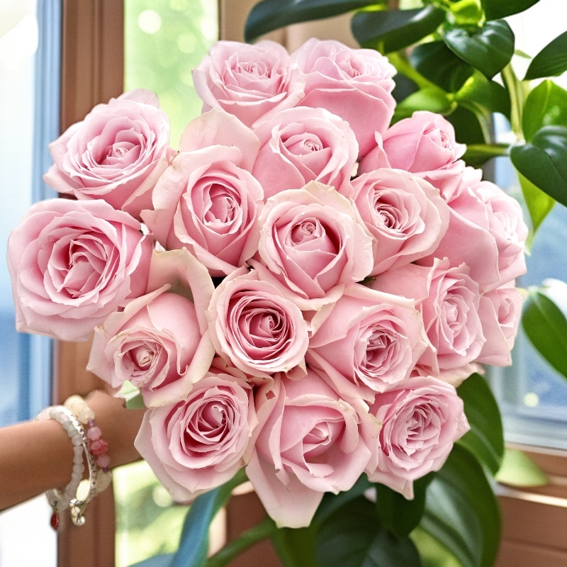 黑哥的植物粉红雪山灌木月季多季节重复开花耐热耐晒地栽盆栽