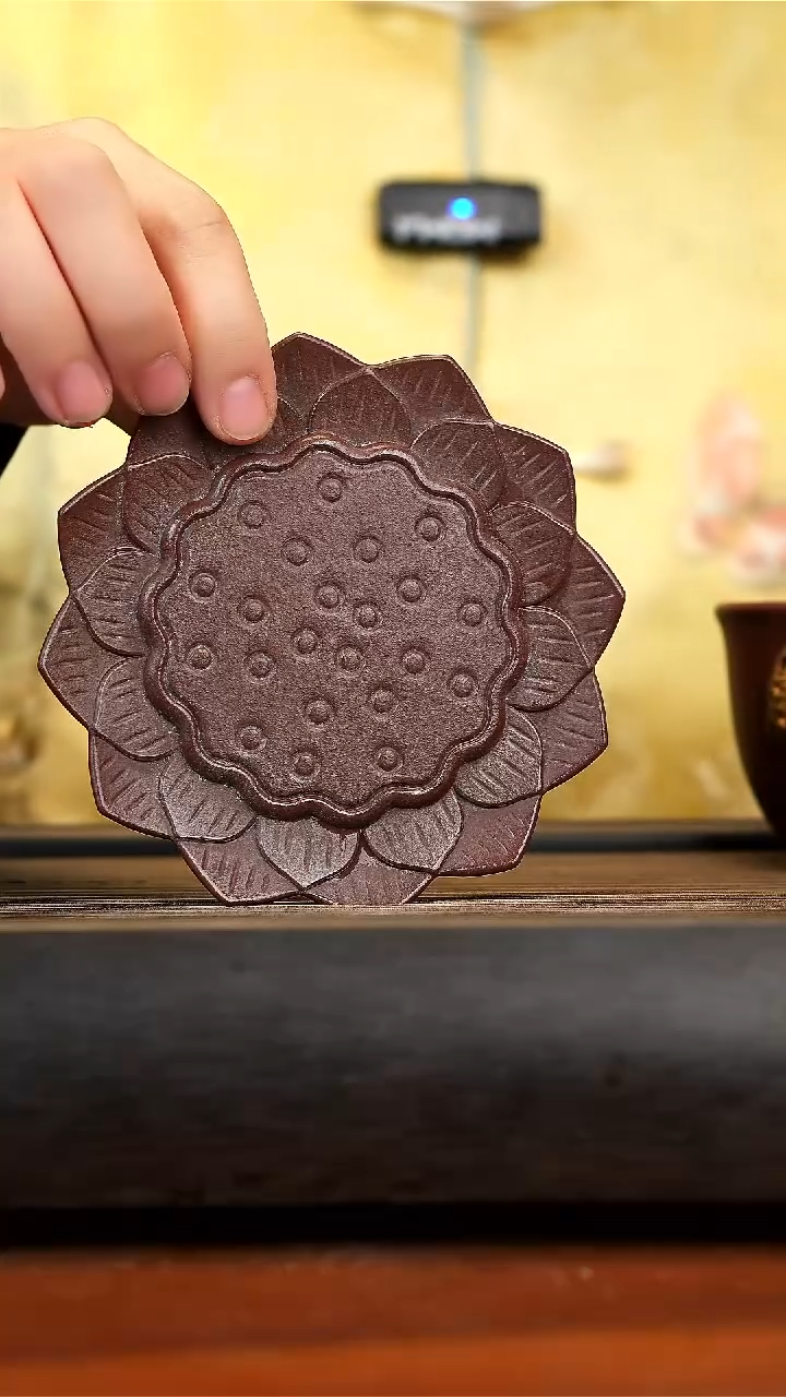 【闪购商品】紫砂茶壶紫泥莲花壶承杯垫