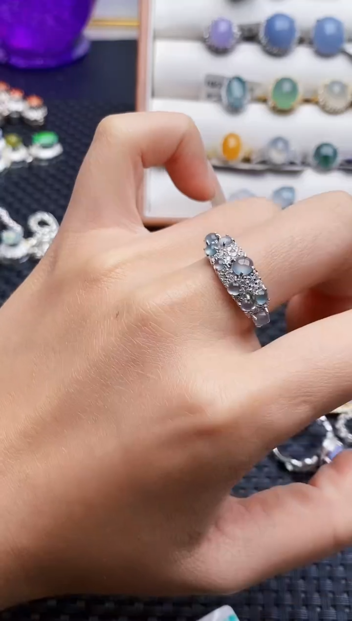 银S925镶嵌戒指翡翠4578